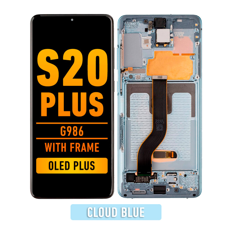 Samsung Galaxy S20 Plus 5G OLED Screen Assembly Replacement With Frame (OLED PLUS) (Cloud Blue)