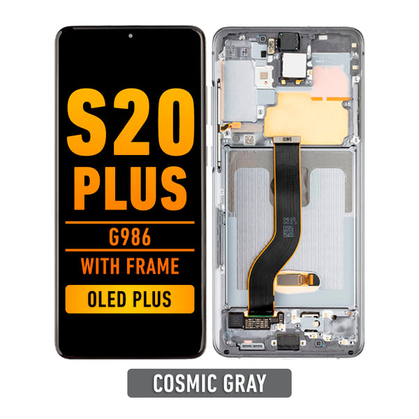 Samsung Galaxy S20 Plus 5G OLED Screen Assembly Replacement With Frame (OLED PLUS) (Cosmic Gray)