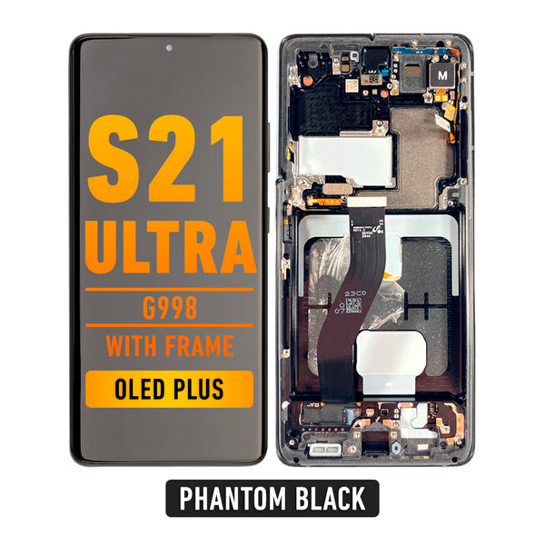 Samsung Galaxy S21 Ultra OLED Screen Assembly Replacement With Frame (OLED PLUS) (Phantom Black)