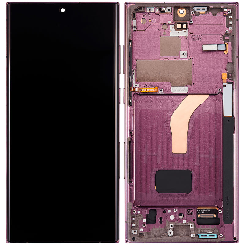 Samsung Galaxy S22 Ultra OLED Screen Assembly Replacement With Frame (OLED PLUS) (Burgundy)