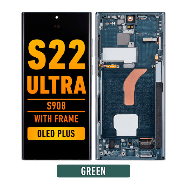 Samsung Galaxy S22 Ultra OLED Screen Assembly Replacement With Frame (OLED PLUS) (Green)