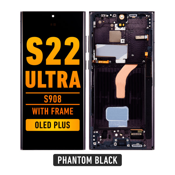 Samsung Galaxy S22 Ultra OLED Screen Assembly Replacement With Frame (OLED PLUS) (Phantom Black)