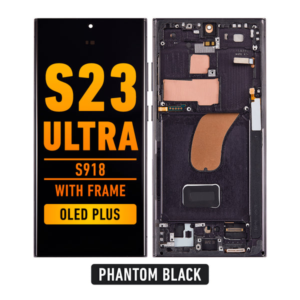 Samsung Galaxy S23 Ultra OLED Screen Assembly Replacement With Frame (OLED PLUS) (Phantom Black)
