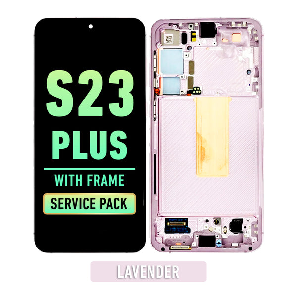 Samsung Galaxy S23 Plus 5G OLED Screen Assembly Replacement With Frame (Service Pack) (Lavender)