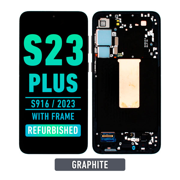 Samsung Galaxy S23 Plus 5G OLED Screen Assembly Replacement With Frame (Refurbished) (Graphite)