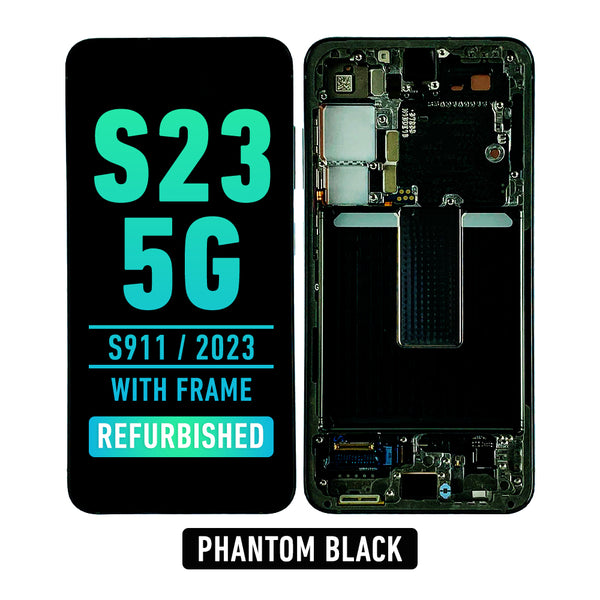 Samsung Galaxy S23 5G OLED Screen Assembly Replacement With Frame (Refurbished) (Phantom Black)