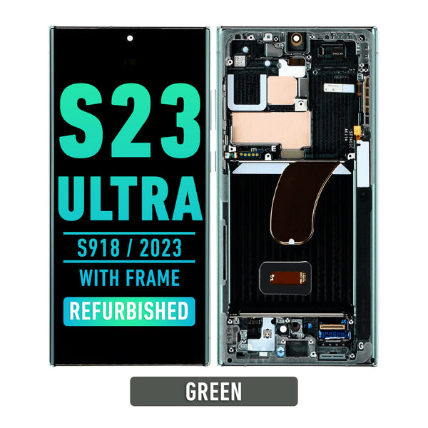 Samsung Galaxy S23 Ultra 5G OLED Screen Assembly Replacement With Frame (Refurbished) (Green)