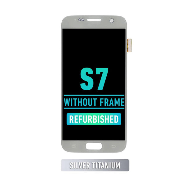 Samsung Galaxy S7 OLED Screen Assembly Replacement Without Frame (Refurbished) (Silver Titanium)