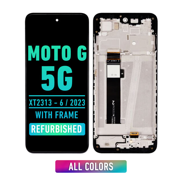 Motorola Moto G 5G (XT2313-6 / 2023) LCD Screen Assembly Replacement With Frame (Refurbished)