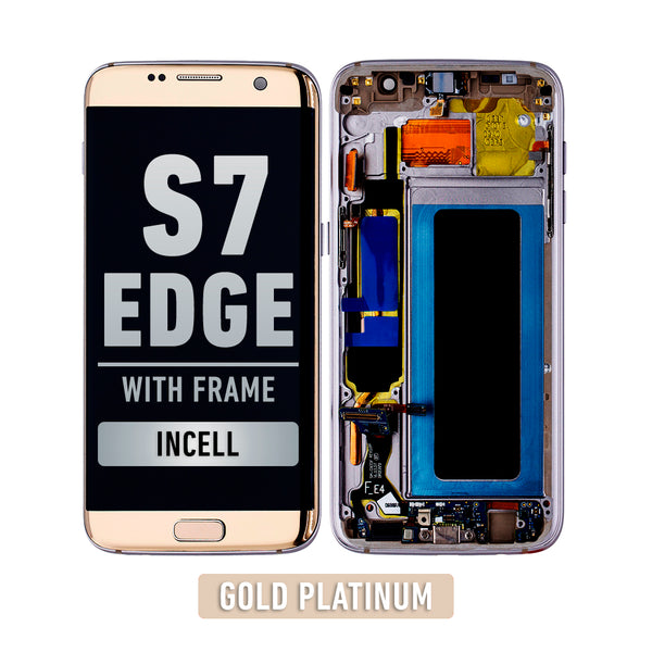 Samsung Galaxy S7 Edge OLED Screen Assembly Replacement With Frame (INT Version) (Incell) (Gold Platinum)