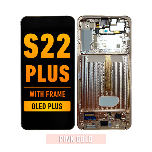 Galaxy S22 Plus OLED Screen Assembly Replacement With Frame (OLED PLUS) (Pink Gold)