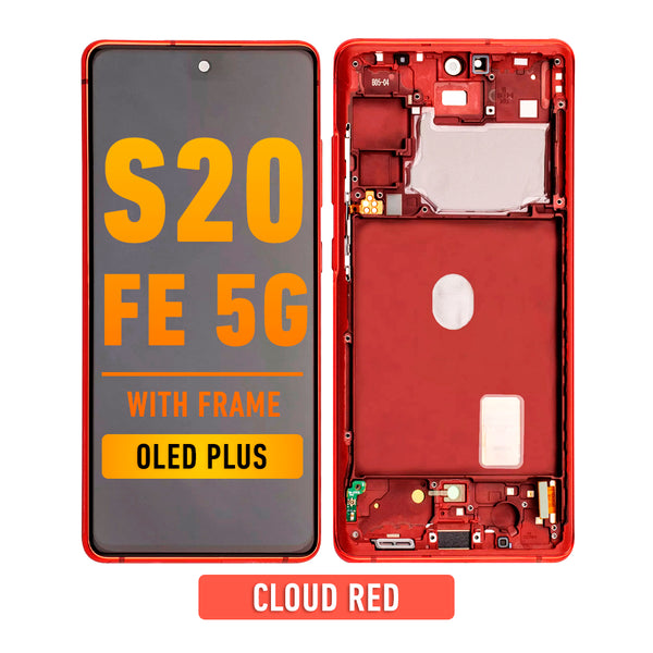 Samsung Galaxy S20 FE 5G OLED Screen Assembly Replacement With Frame (OLED PLUS) (Cloud Red)