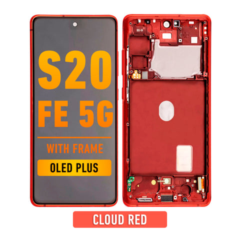 Samsung Galaxy S20 FE OLED Screen Assembly Replacement With Frame (OLED PLUS) (Cloud Red)