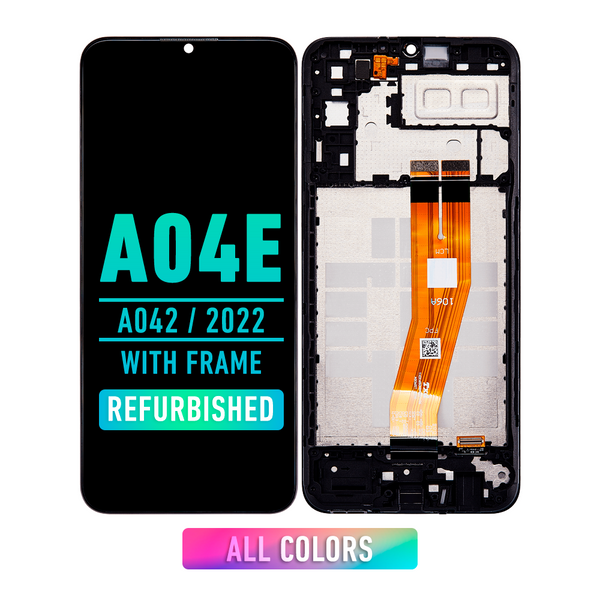 Samsung Galaxy A04e (A042 / 2022) LCD Screen Assembly Replacement With Frame (Refurbished) (All Colors)