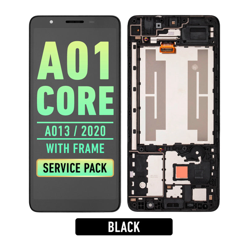 Samsung Galaxy A01 Core (A013/2020) LCD Screen Assembly Replacement With Frame (Narrow FPC Connector) (Refurbished)