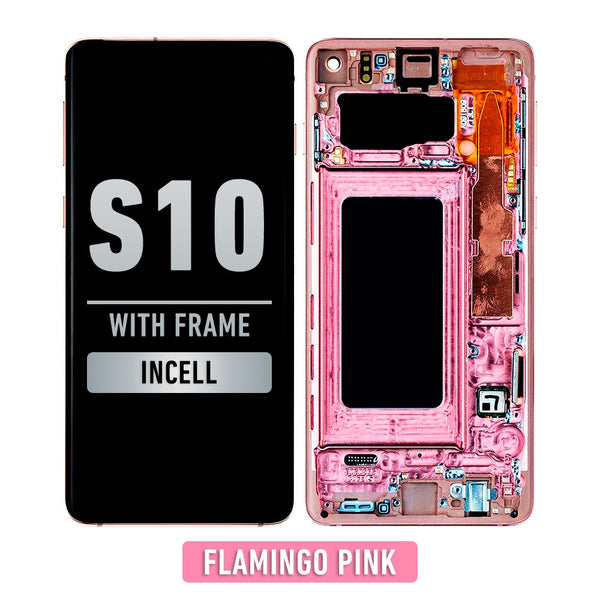 Samsung Galaxy S10 LCD Screen Assembly Replacement With Frame (WITHOUT FINGER PRINT SENSOR) (Aftermarket Incell) (Flamingo Pink)