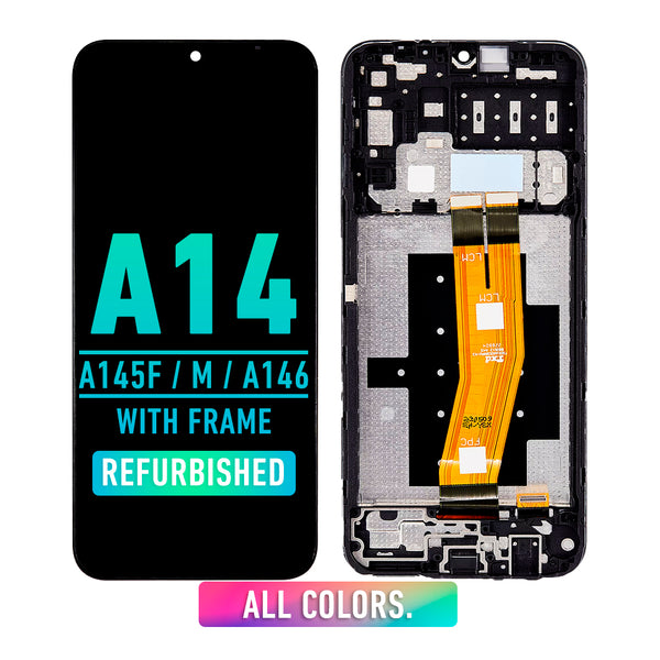 Samsung Galaxy A14 4G (A145F / A145M / 2023) LCD Screen Assembly Replacement With Frame (Refurbished) (All Colors)