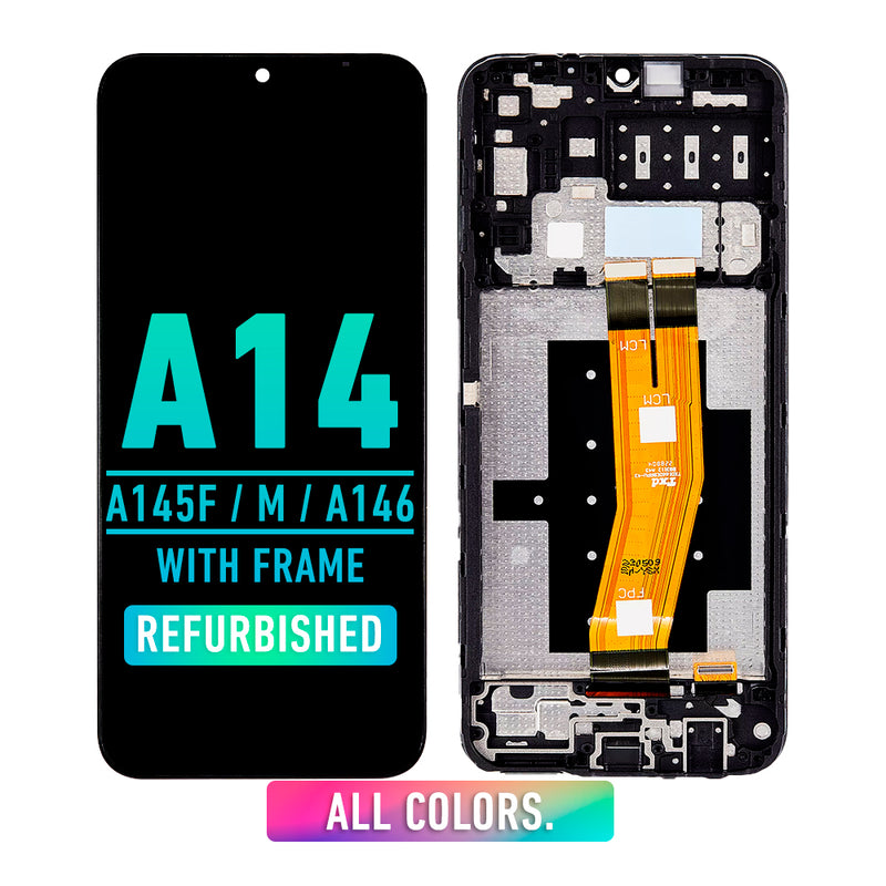 Samsung Galaxy A14 4G (A145F / A145M / 2023) LCD Screen Assembly Replacement With Frame (Refurbished) (All Colors)