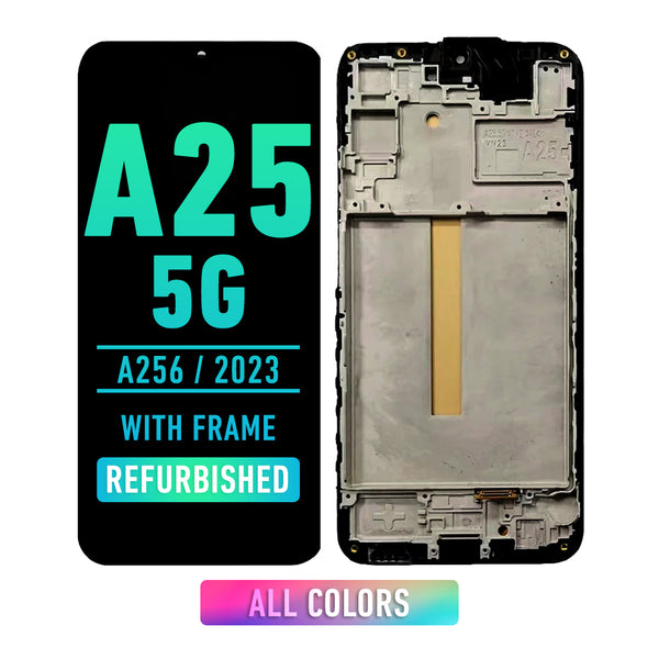 Samsung Galaxy A25 5G (A256 / 2023) OLED Screen Assembly Replacement With Frame (Refurbished) (All Colors)