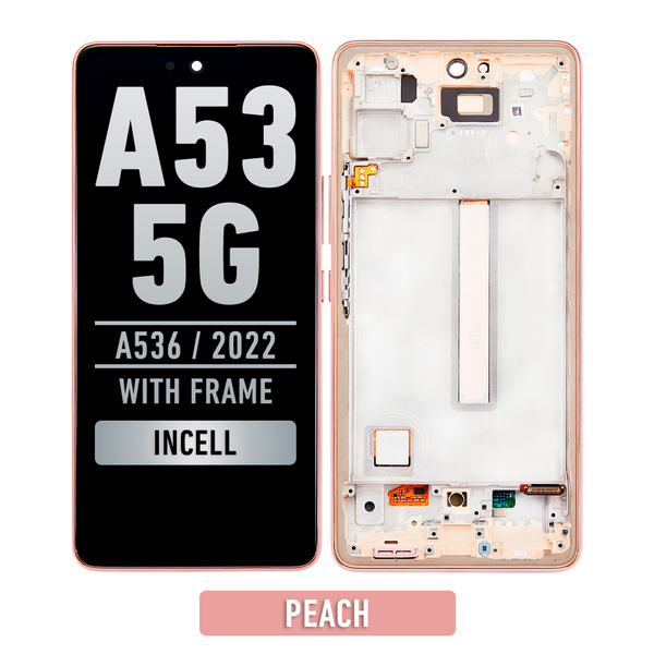 Samsung Galaxy A53 5G (A536 / 2022) LCD Screen Assembly Replacement With Frame (Incell) (Peach)