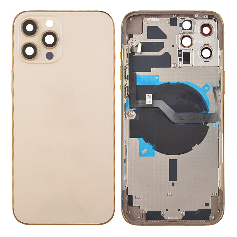 iPhone 12 Pro Housing & Back Cover Glass With Small Parts (No Logo)  (All Colors)