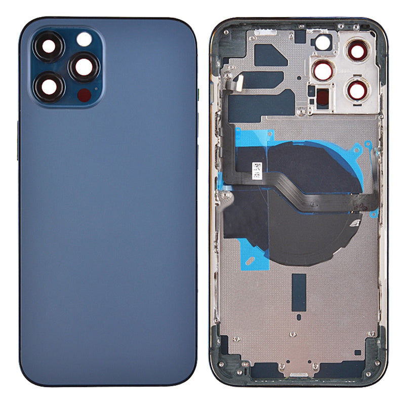 iPhone 12 Pro Max Housing & Back Cover Glass With Small Parts (No Logo) (All Colors)