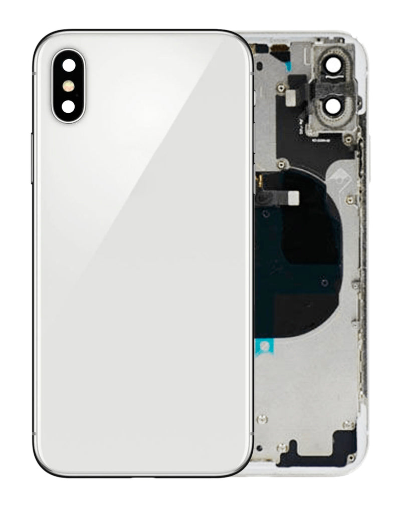 iPhone X Housing Back Cover Glass With Small Parts Replacement (No Logo)  (All Colors)
