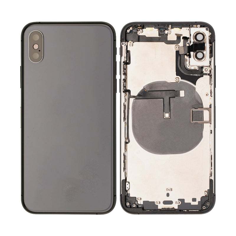 iPhone XS Housing Back Cover Glass with small parts Replacement (No Logo)  (All Colors)