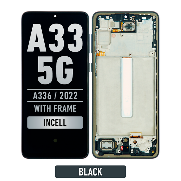 Samsung Galaxy A33 5G (A336 / 2022) (6.36") LCD Screen Assembly Replacement With Frame (Incell) (Black)