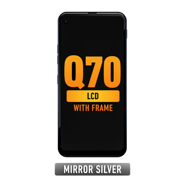 LG Q70 LCD Screen Assembly Replacement With Frame (Mirror Silver)