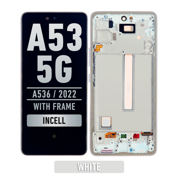 Samsung Galaxy A53 5G (A536 / 2022) LCD Screen Assembly Replacement With Frame (Incell) (White)
