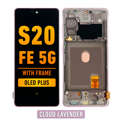 Samsung Galaxy S20 FE OLED Screen Assembly Replacement With Frame (OLED PLUS) (Cloud Lavender)