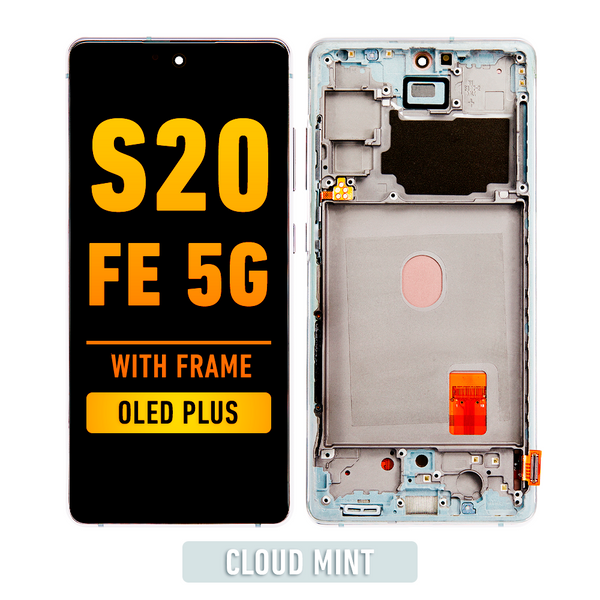 Samsung Galaxy S20 FE OLED Screen Assembly Replacement With Frame (OLED PLUS) (Cloud Mint)