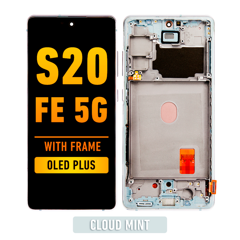 Samsung Galaxy S20 FE OLED Screen Assembly Replacement With Frame (OLED PLUS) (Cloud Mint)