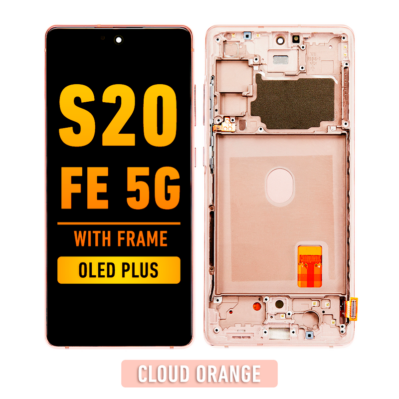 Samsung Galaxy S20 FE OLED Screen Assembly Replacement With Frame (OLED PLUS) (Cloud Orange)