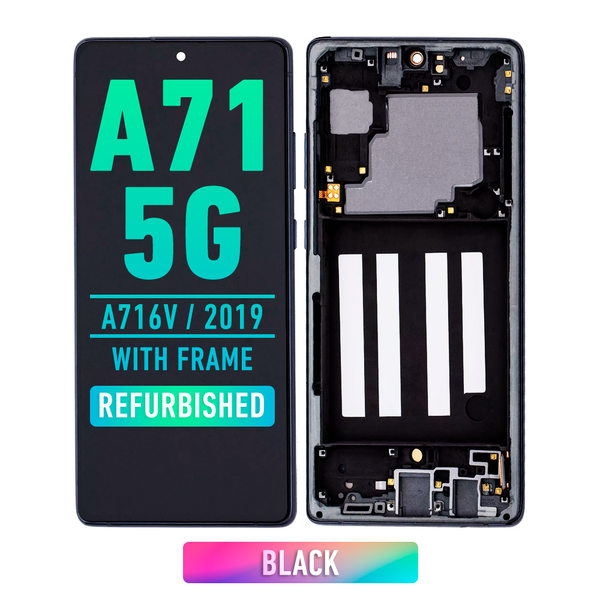 Samsung Galaxy A71 5G (A716V / 2019) OLED Screen Assembly Replacement With Frame (Verizon 5G UW) (Refurbished) (Prism Cube Black)