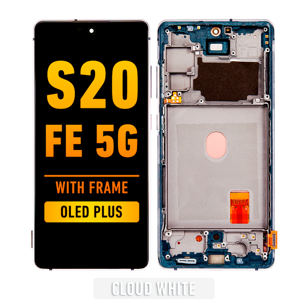 Samsung Galaxy S20 FE OLED Screen Assembly Replacement With Frame (OLED PLUS) (Cloud White)