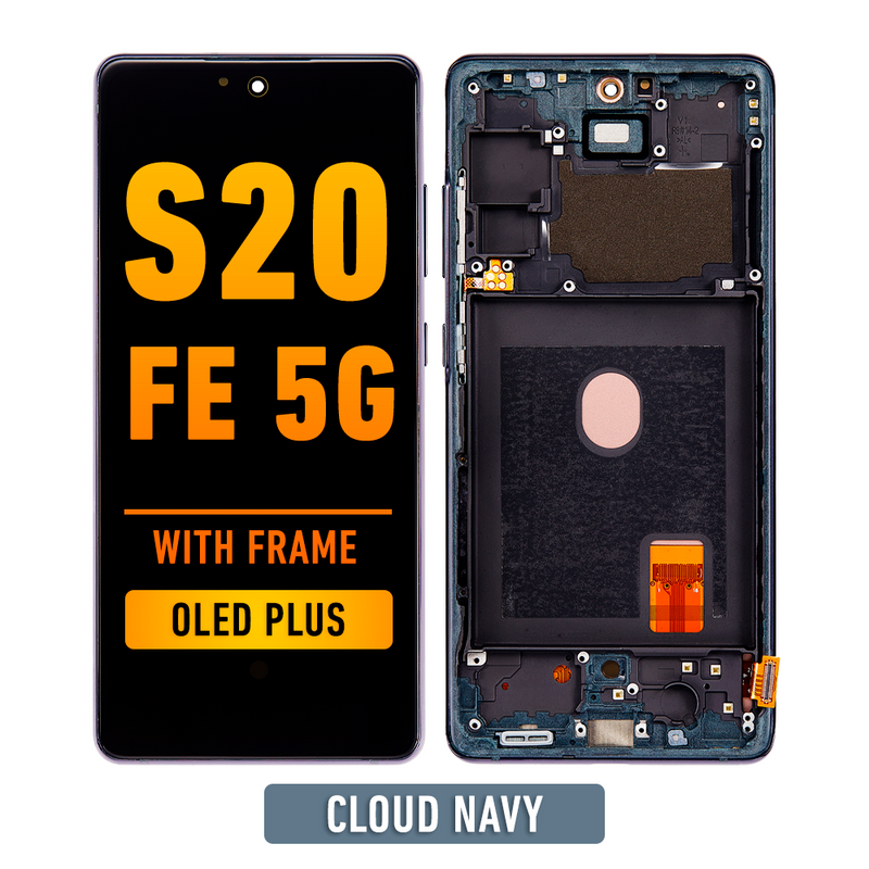 Samsung Galaxy S20 FE OLED Screen Assembly Replacement With Frame (OLED PLUS) (Cloud Navy)