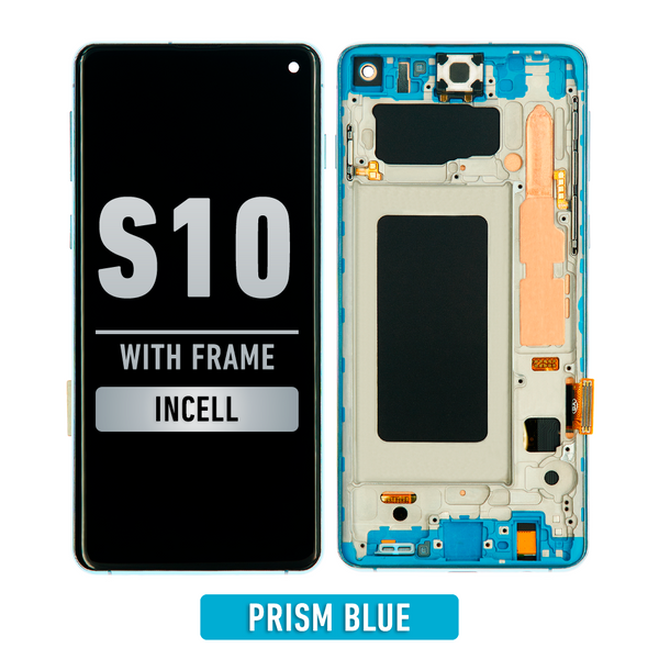 Samsung Galaxy S10 LCD Screen Assembly Replacement With Frame (WITHOUT FINGER PRINT SENSOR) (Aftermarket Incell) (Prism Blue)