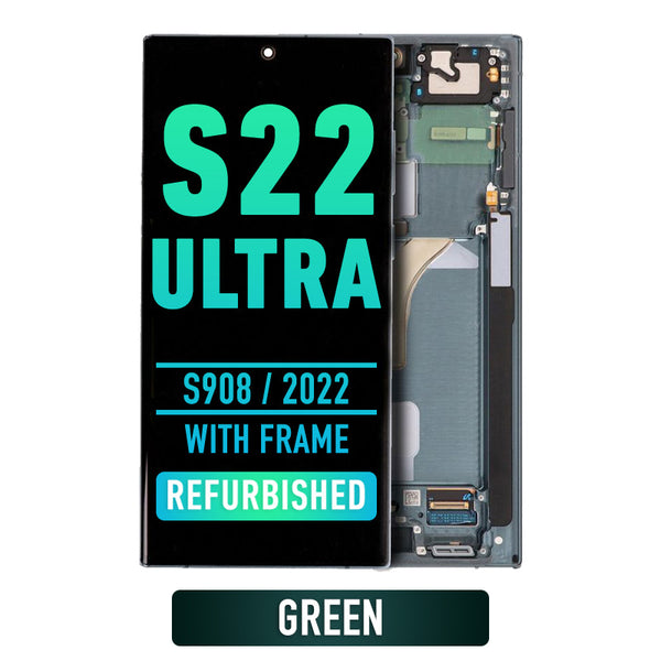 Samsung Galaxy S22 Ultra OLED Screen Assembly Replacement With Frame (Refurbished) (Green)