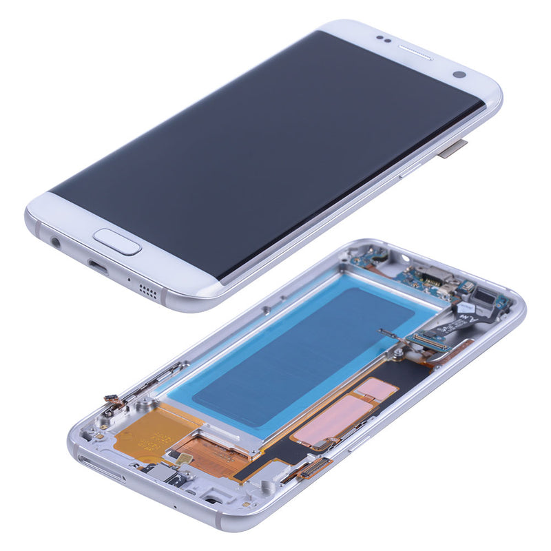 Samsung Galaxy S7 Edge OLED Screen Assembly Replacement With Frame (US Version) (Refurbished) (White Pearl)