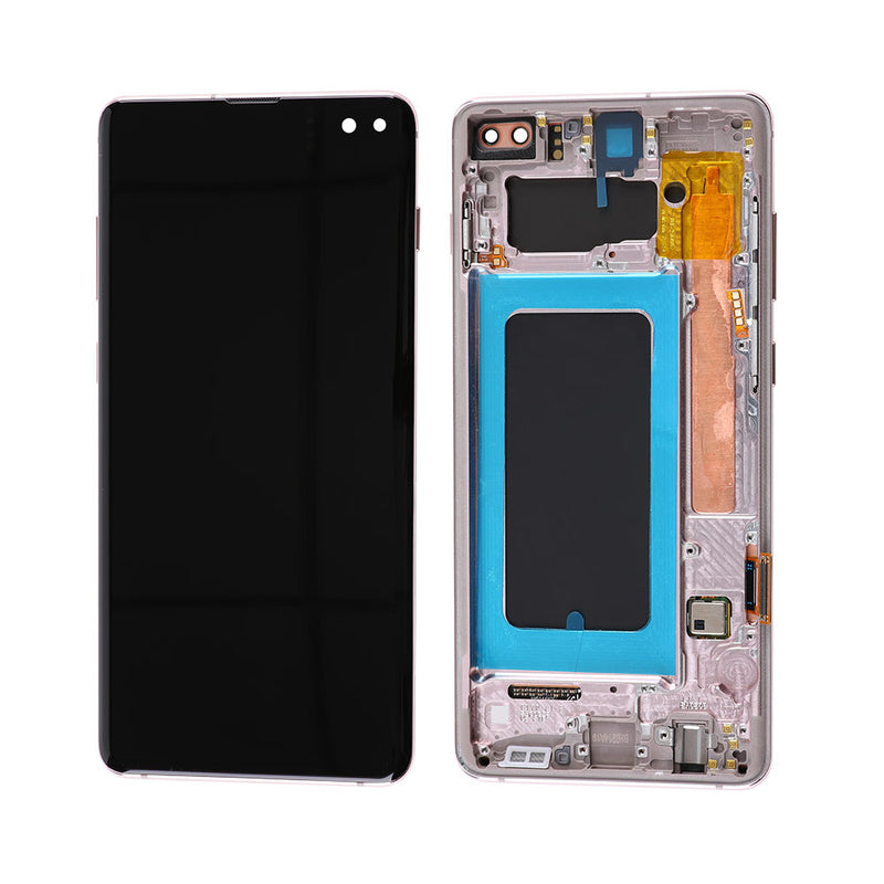 Samsung Galaxy S10 Plus OLED Screen Assembly Replacement With Frame (Refurbished) (Flamingo Pink)