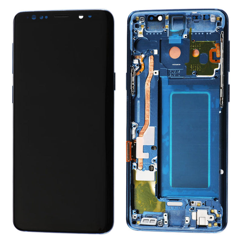 Samsung Galaxy S9 OLED Screen Assembly Replacement With Frame (Refurbished) (Coral Blue)