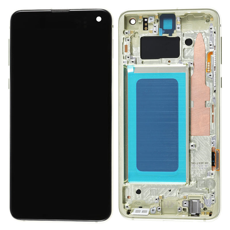 Samsung Galaxy S10E OLED Screen Assembly Replacement With Frame (Refurbished) (Canary Yellow)