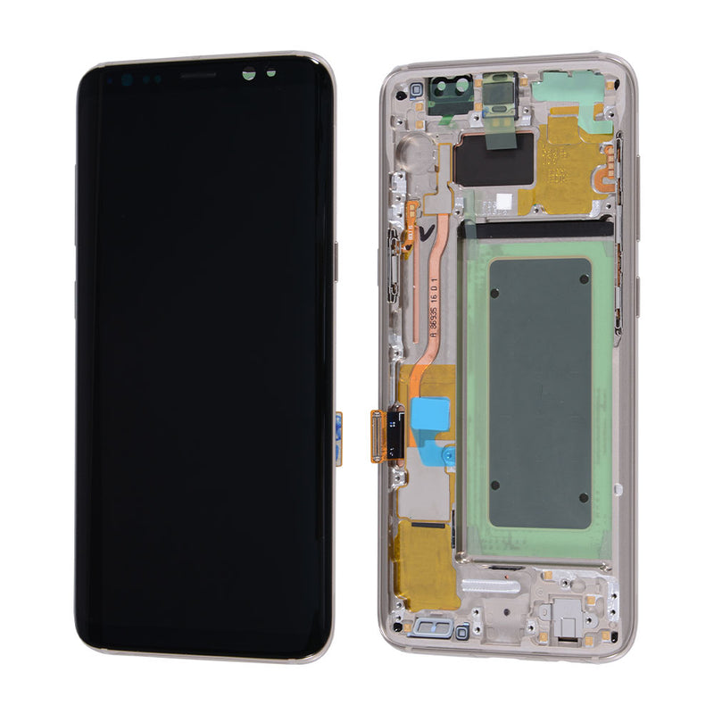 Samsung Galaxy S8 OLED Screen Assembly Replacement With Frame (Refurbished) (Maple Gold)