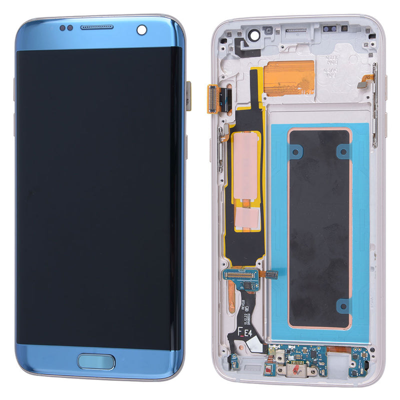 Samsung Galaxy S7 Edge OLED Screen Assembly Replacement With Frame (US Version) (Refurbished) (Blue Coral)