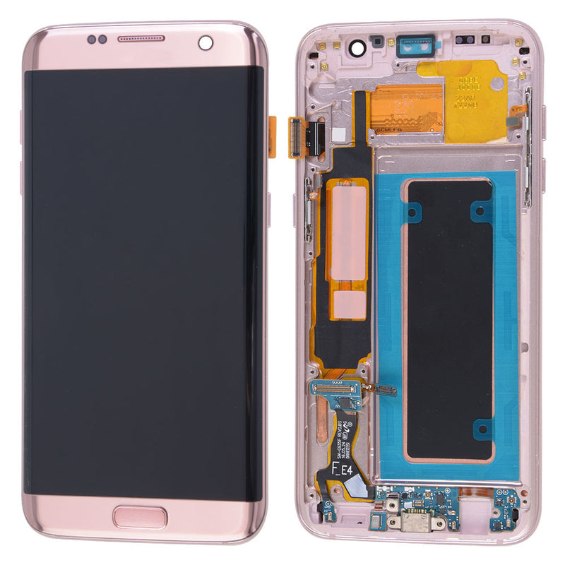Samsung Galaxy S7 Edge OLED Screen Assembly Replacement With Frame (US Version) (Refurbished) (Pink Gold)