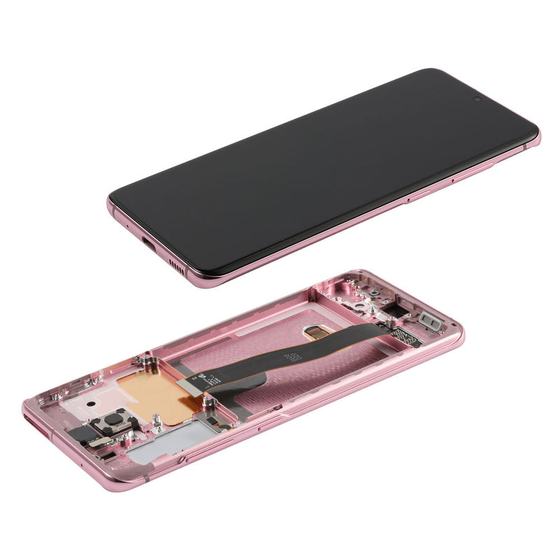Samsung Galaxy S20 5G OLED Screen Assembly Replacement With Frame (Compatible For All Carriers Except Verizon 5G UW Model) (Refurbished) (Cloud Pink)