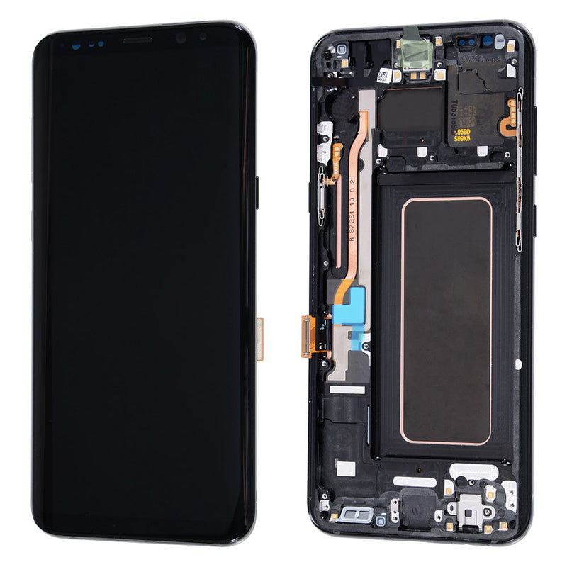 Samsung Galaxy S8 Plus OLED Screen Assembly Replacement With Frame (Refurbished) (Midnight Black)