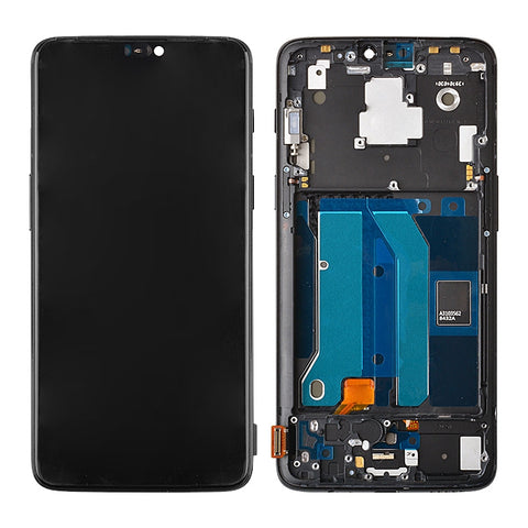 OnePlus 6 OLED Screen Assembly Replacement With Frame (Refurbished) (Mirror Black)